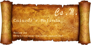 Csiszér Melinda névjegykártya