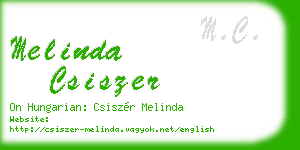 melinda csiszer business card